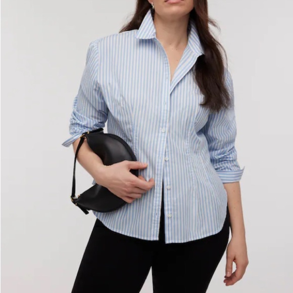 NWT Madewell Blue Striped Button Down work Shirt